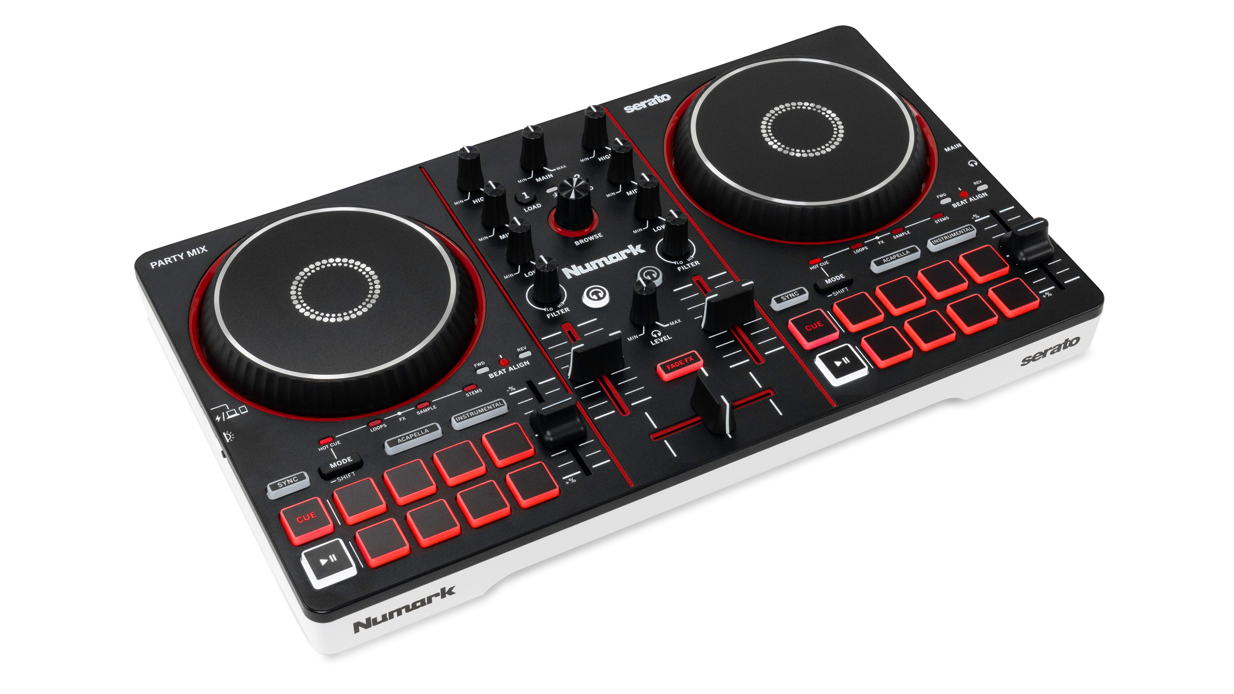 Numark Party Mix III – Contrôleur DJ USB 2 voies avec jeux de lumières LED intégrés – Image 2