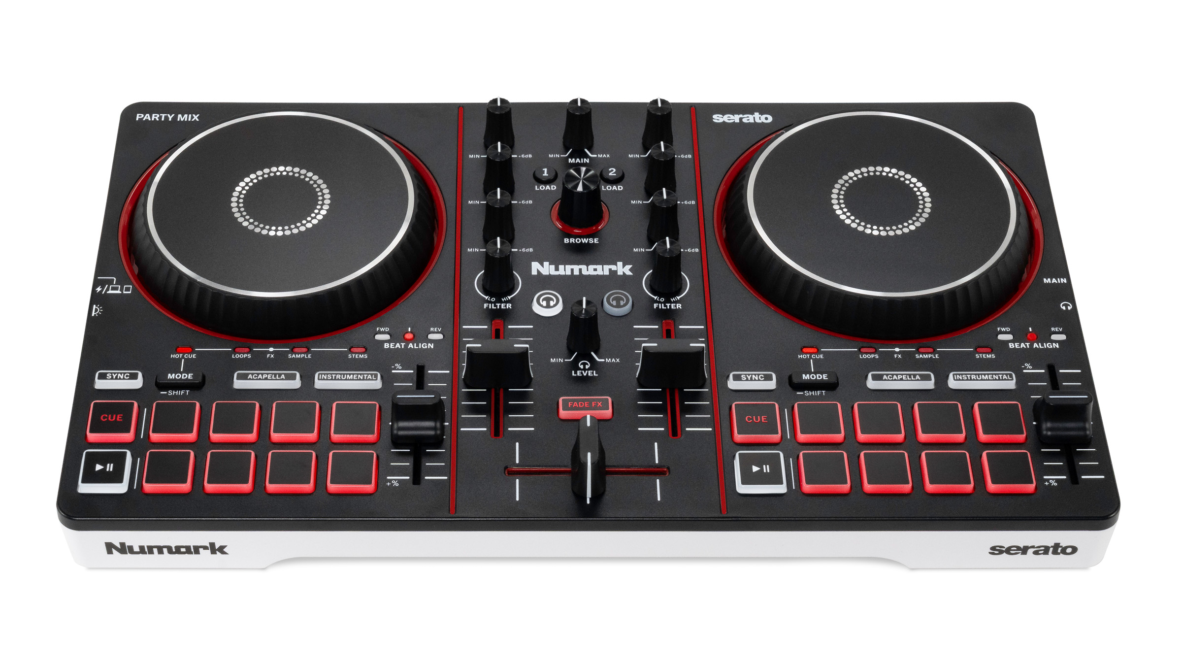 Numark Party Mix III – Contrôleur DJ USB 2 voies avec jeux de lumières LED intégrés – Image 3