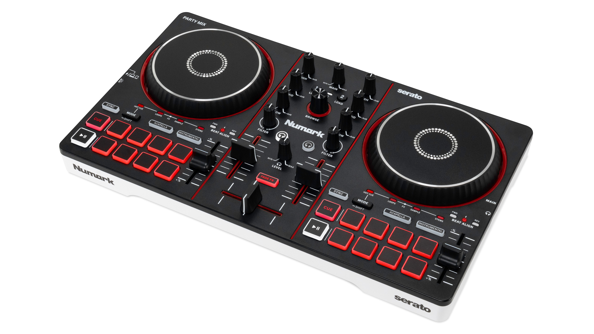 Numark Party Mix III – Contrôleur DJ USB 2 voies avec jeux de lumières LED intégrés – Image 4