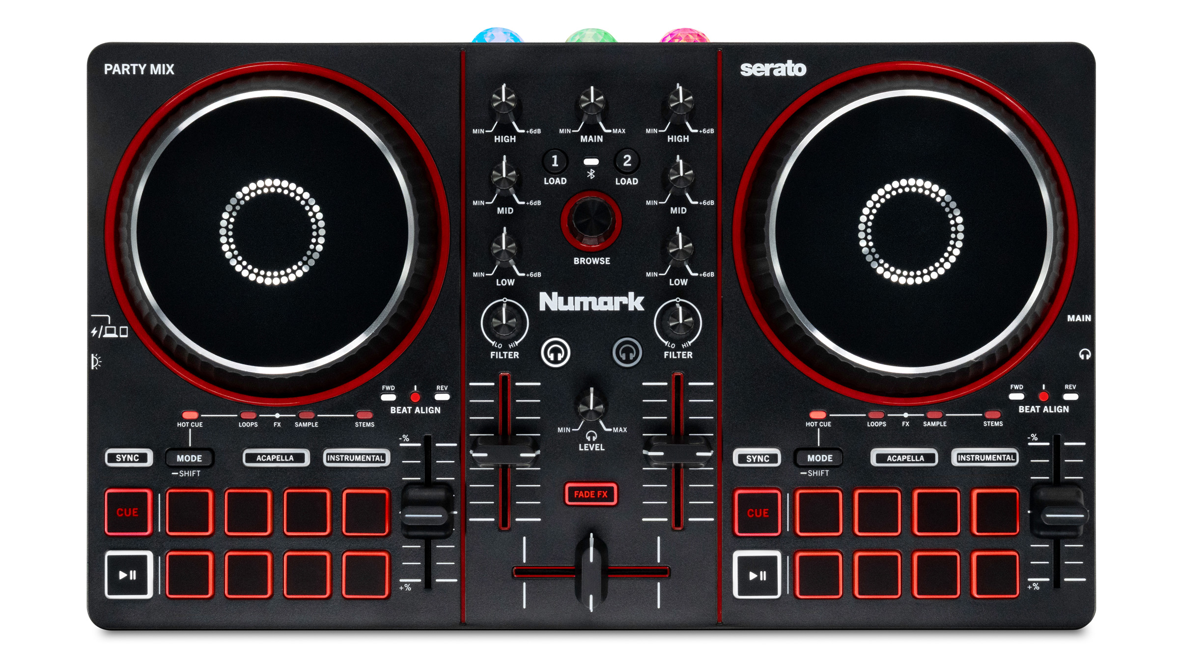 Numark Party Mix III contrôleur DJ USB 2 voies avec jeux de lumières LED intégrés